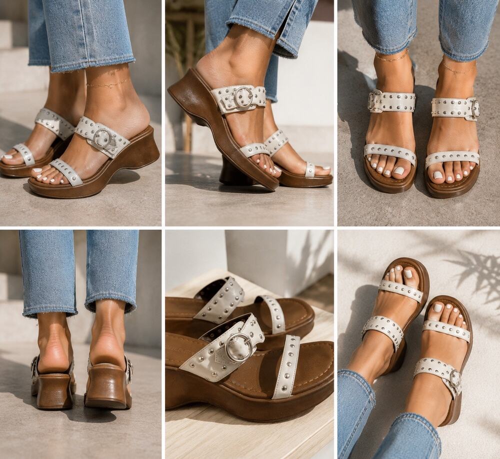 Vintage 90s Y2K Fashion Bug Platform Wedge Sandals Strappy Chunky Size 6.5- 7
